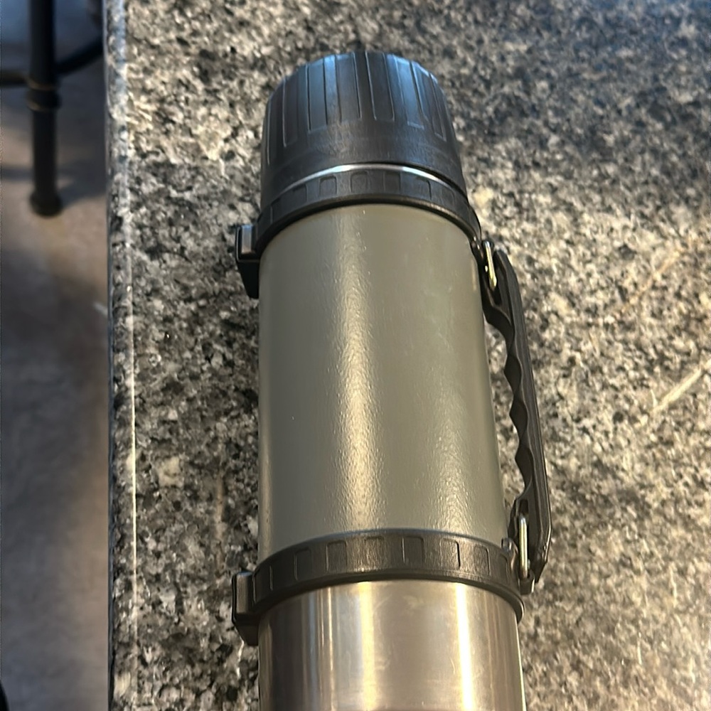 Thermos vintage vacuum bottle 781 flip n pour stopper quart cup silver cup